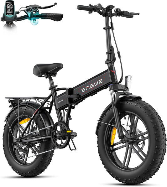 ENGWE Bici Elettrica Pieghevole,20"x4.0" Fat Tire 7 Velocità Bicicletta Elettrica da 48V 13Ah Batteria Rimovibile, Autonomia di 50-120 km E-bike da per Ogni Terreno & MTB & Spiaggia & Neve
