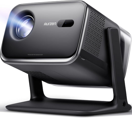 Aurzen Boom Mini 4-in-1 Proiettore Smart con Google TV, 10,000+ Apps, 4k Supporta Videoproiettore, 500 Lumen Projector, 20W DoIby Audio, Real-Time Focus & Keystone, WiFi/Bluetooth Esterno Home (Nero)