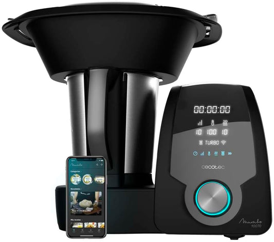 Cecotec Mambo 10070 – Robot de cocina, 1700 W, App, 30 funciones, jarra de acero inoxidable 3,3 L, MamboMix, báscula, recetario