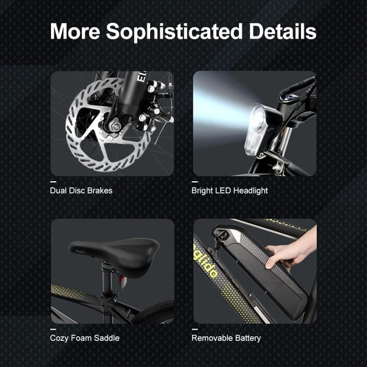 Eleglide Bicicletta Elettrica, MTB-1 Plus 27,5″/29″, Bici Elettrica, Mountain Bike Elettrica, MTB elettrica Batteria Rimovibile 12,5 Ah, 21 Velocità,APP