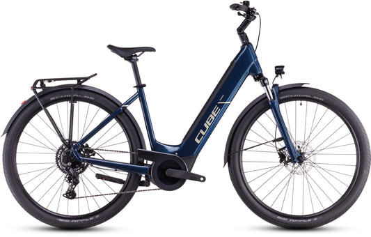 Cube Touring Hybrid ONE 625 Easy Entry – Bicicleta eléctrica de acceso bajo, deepsea’n’chrome