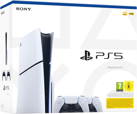 Playstation 5 Console Slim + 2 DualSense White