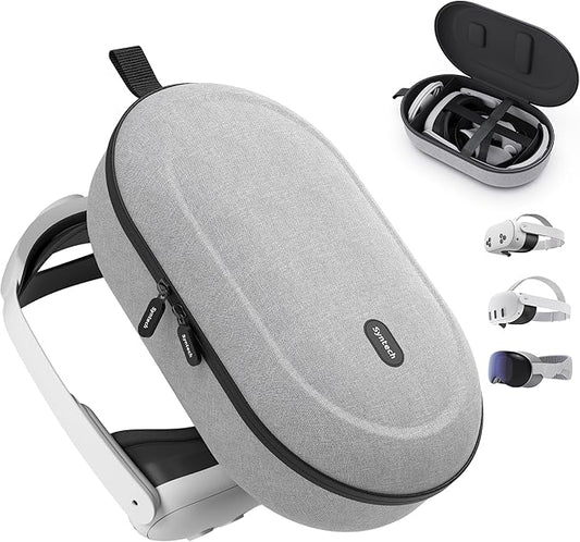 Syntech Custodia Rigida Compatibile Con Meta Quest 3S/Quest3/Oculus Quest2/VP/Pico4 la Cuffie VR Con Cinturino Elite, Controller Touch, Design Elegante Per Il Viaggio