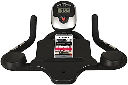 Toorx SRX 60 EVO – Bicicleta indoor con transmisión por correa, piñón fijo, freno de zapata, volante de inercia de 20 kg, pulsómetro manual